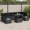 vidaXL Garden Sofa Set 8 pcs Black Poly Rattan and Powder-Coated Steel