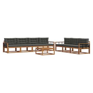 vidaXL Outdoor Sofa Set 8 pcs Natural and Anthracite