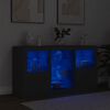 vidaXL Sideboard with LED Lights Black 123x37x67 cm