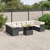 vidaXL 11 Piece Garden Sofa Set with Cushions Black Poly Rattan