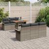 vidaXL Garden Sofa Set 7 pcs Grey Poly rattan and powder-coated steel