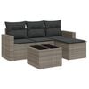 vidaXL 5 Piece Garden Sofa Set with Cushions Grey Poly Rattan