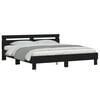 vidaXL Bed Frame with LED without Mattress Black 180x200 cm Super King