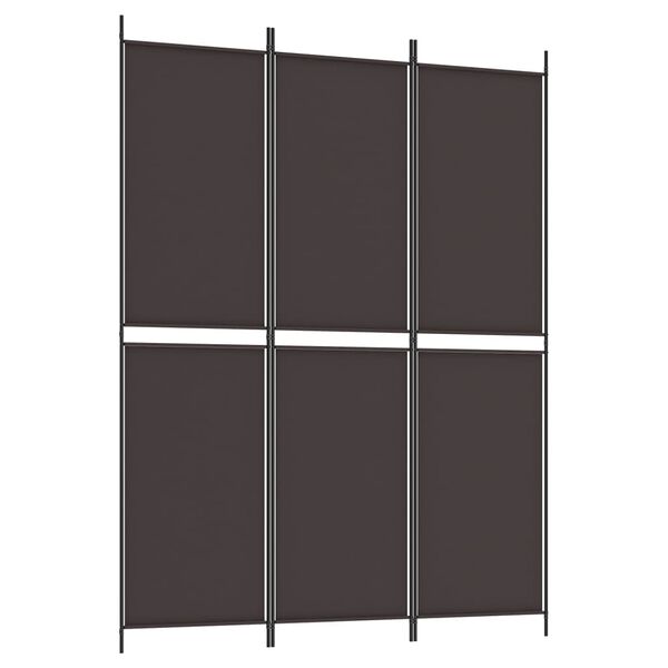 vidaXL 3-Panel Room Divider Brown 150x200 cm Fabric