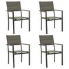 vidaXL 5 Piece Garden Dining Set Black Steel and Textilene