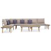 vidaXL 7-Seater Garden Lounge Set with Cushions Solid Acacia Wood Brown