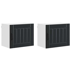 vidaXL Wall Cabinet LUCCA 2 pcs Black Engineered Wood