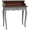 vidaXL Writing Desk | Mahogany, Grey | Solid mahogany wood | 80 x 40 x 92 cm
