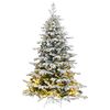vidaXL Artificial Hinged Christmas Tree 300 LEDs & Flocked Snow 240 cm