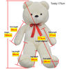 vidaXL XXL Soft Plush Teddy Bear Toy White 160 cm
