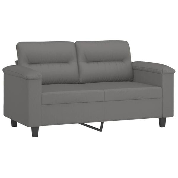 vidaXL 4 Piece Sofa Set with Cushions Dark Grey Microfibre Fabric