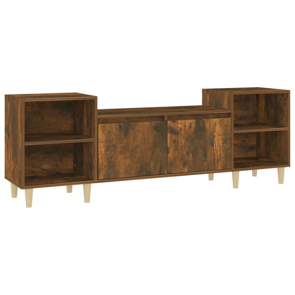 vidaXL TV Cabinet Smoked Oak 160x35x55 cm Engineered Wood