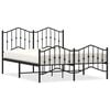 vidaXL Metal Bed Frame without Mattress with Footboard Black 135x190cm