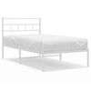 vidaXL Metal Bed Frame without Mattress with Headboard White 107x203cm
