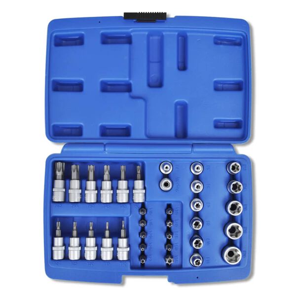 Torx Bit and Star Socket Set 34 pcs with Storage Case