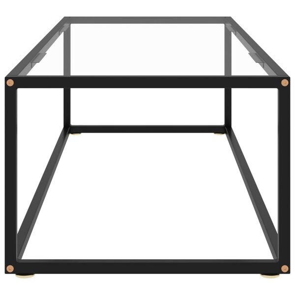 vidaXL Coffee Table Black with Tempered Glass 120x60x35 cm