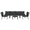 vidaXL 7 Piece Garden Lounge Set with Grey Cushions Steel