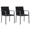 vidaXL 3 Piece Garden Dining Set with Cushions Poly Rattan and Steel