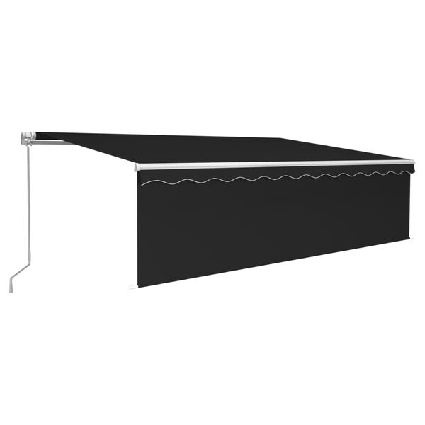 vidaXL Manual Retractable Awning with Blind 5x3m Anthracite