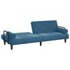 vidaXL Sofa Bed with Armrests Black Velvet