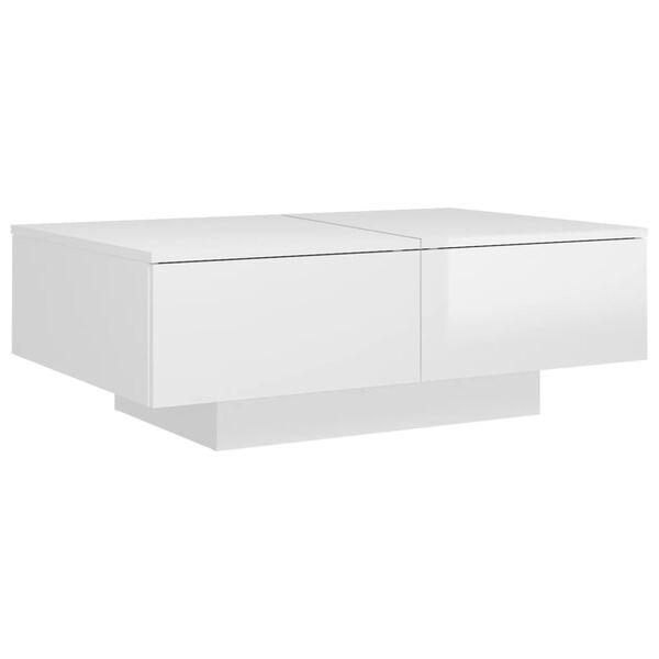 vidaXL Coffee Table High Gloss White 90x60x31 cm Engineered Wood
