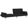 vidaXL Sofa Bed with Cushions Black Velvet