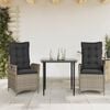 vidaXL 5 Piece Garden Dining Set with Cushions Grey Poly Rattan