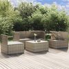 vidaXL 5 Piece Garden Lounge Set with Cushions Grey Poly Rattan