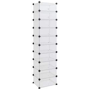 vidaXL Shoe Rack | Transparent | PP (Polypropylene), Steel