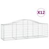 vidaXL Arched Gabion Baskets 12 pcs 200x50x60/80 cm Galvanised Iron