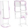 vidaXL Mirror Jewellery Cabinet Free Standing White 42x38x152 cm