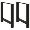 vidaXL Dining Table Legs Black 2 pcs 80x(72-73) cm Steel