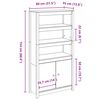 vidaXL Highboard White 80x35x154 cm Solid Wood Pine