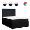 vidaXL Box Spring Bed with Mattress Black Queen Fabric