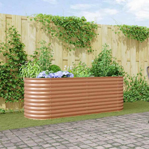 vidaXL Raised Bed Brown 240 x 80 x 81 cm Steel