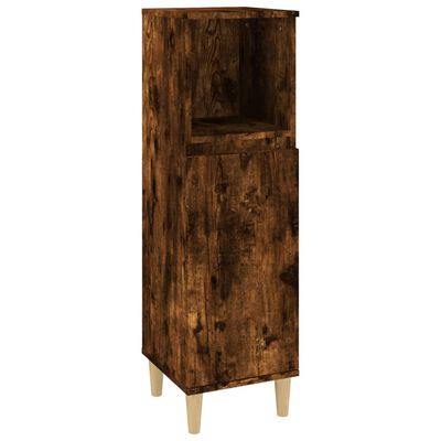 vidaXL 3 Piece Bathroom Furniture Set Smoked Oak Engineered Wood
