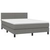 vidaXL Box Spring Bed with Mattress&LED Dark Grey 153x203 cm Queen Size Fabric