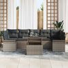 vidaXL Garden Sofa Set with Cushion 8 pcs Grey Poly rattan
