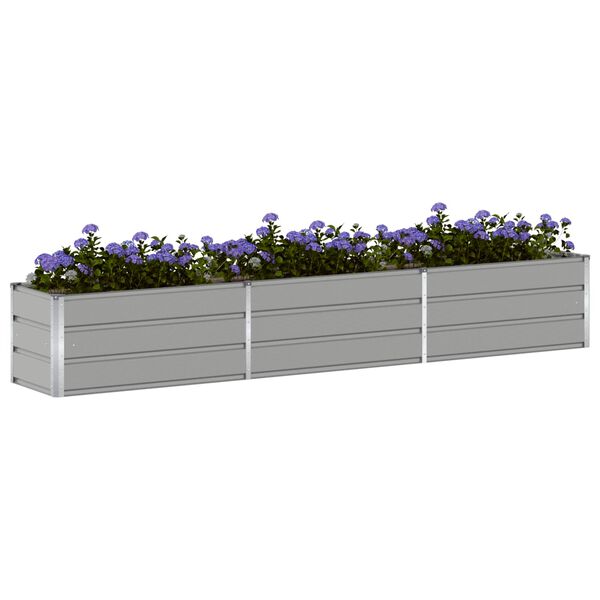 vidaXL Planter Light Grey 290 x 50 x 45 cm Galvanised Steel