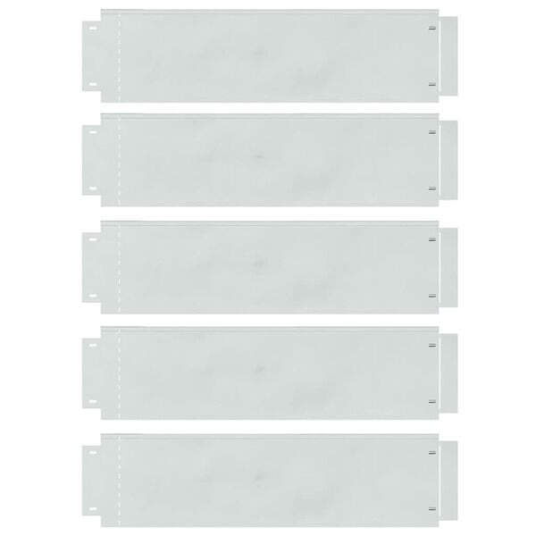 vidaXL Lawn Edgings 5 pcs Silver 100 x 25 x 0.07 cm Galvanised steel