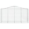 vidaXL Arched Gabion Baskets 20 pcs 200x50x100/120 cm Galvanised Iron