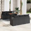 vidaXL Garden Sofa Set with Cushion Manual 7 pcs Black and Brown
