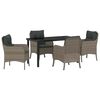 vidaXL Garden Dining Set 5 pcs Grey Poly Rattan