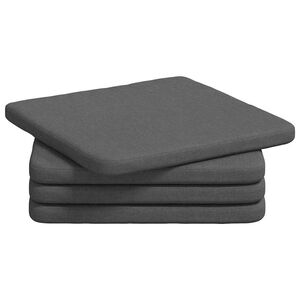 vidaXL Seat Cushions 4 pcs Dark Grey 40 x 40 x 3 cm Fabric