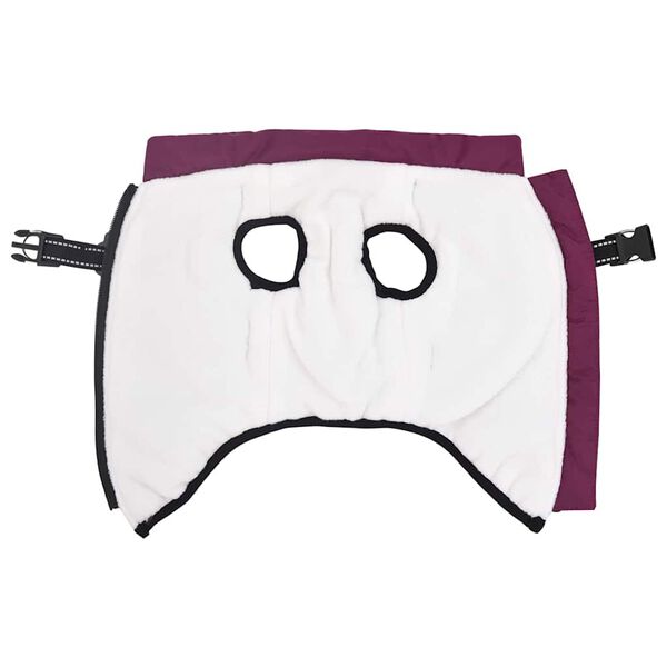 vidaXL Dog Coat with Harness Purple L Fleece and Polyester