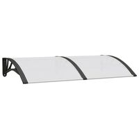 vidaXL Door Canopy Black and Transparent 150x75 cm Polycarbonate