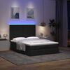vidaXL Ottoman Bed with Mattress & LEDs Black Double Fabric