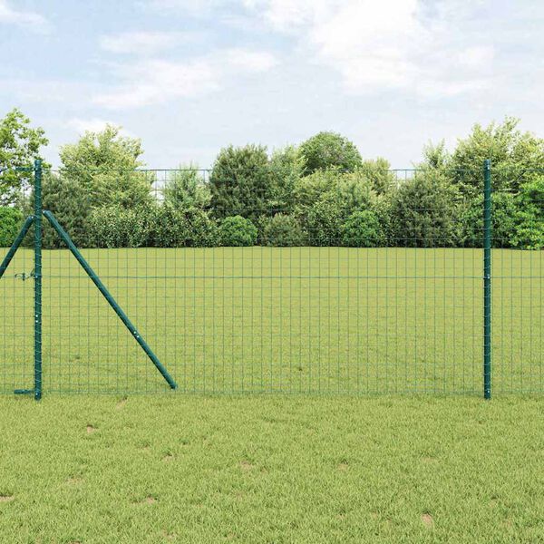 vidaXL Fence Post Other 52 pcs Green 3.2 x 3.2 x 170 cm Steel