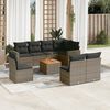 vidaXL 9 Piece Garden Sofa Set with Cushions Grey Poly Rattan