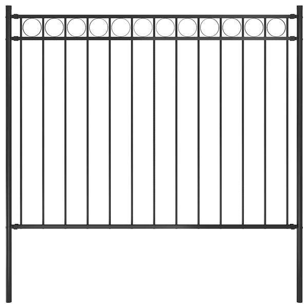 vidaXL Garden Fence Assen Steel 1.7x1.2 m Black